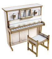 1:24th Upright Piano & Stool