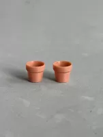 3D 1:48th Pair of Large Flower Pots - Terracotta