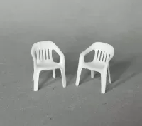 3D 1:48th Pair of Plastic Chairs 