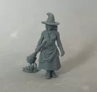 3D 1:48th Witch with Broomstick