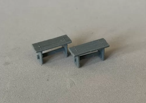 3D 1:48th Pair of Rustic Benches