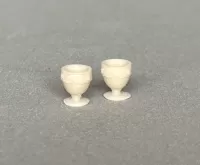 3D 1:48th Pair of Small Scalloped Urns