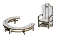 1:48th Story Teller's Chair & Horseshoe Bench